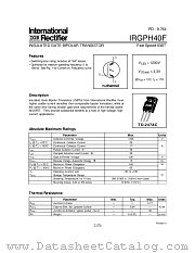 IRGPH40F datasheet pdf International Rectifier