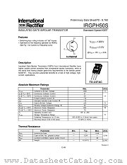 IRGPH50S datasheet pdf International Rectifier