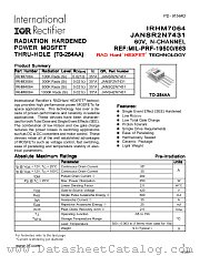 JANSF2N7431 datasheet pdf International Rectifier