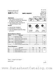 IRL3714 datasheet pdf International Rectifier