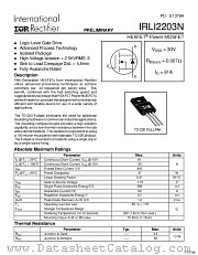 IRLI2203N datasheet pdf International Rectifier