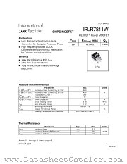 IRLR7811W datasheet pdf International Rectifier