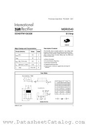 MBR0540 datasheet pdf International Rectifier