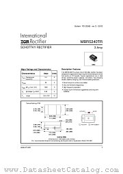 MBRS340TR datasheet pdf International Rectifier