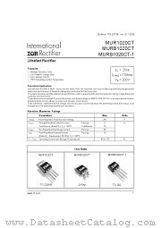 MURB1020CTTRL datasheet pdf International Rectifier