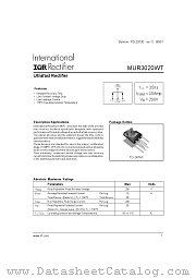 MUR3020WT datasheet pdf International Rectifier
