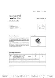 MURD620CT datasheet pdf International Rectifier