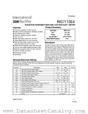 RIC7113E4 datasheet pdf International Rectifier
