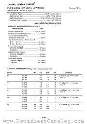 2N4249 datasheet pdf ITT Semiconductors