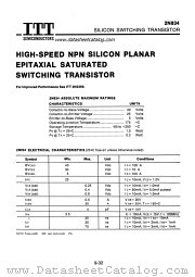 2N834 datasheet pdf ITT Semiconductors