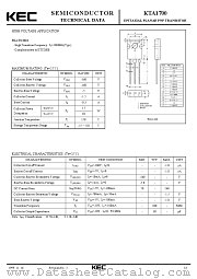 KTA1700 datasheet pdf Korea Electronics (KEC)
