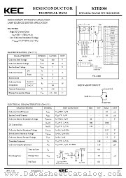 KTD2066 datasheet pdf Korea Electronics (KEC)