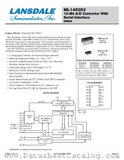 ML145053 datasheet pdf Lansdale Semiconductor