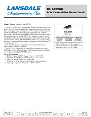 ML145506 datasheet pdf Lansdale Semiconductor