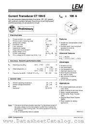 CT100-S datasheet pdf LEM