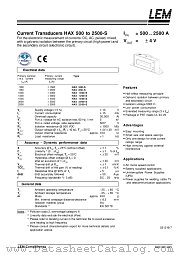 HAX2500-S datasheet pdf LEM