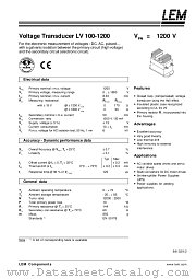 LV100-1200 datasheet pdf LEM