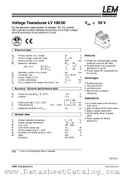 LV100-50 datasheet pdf LEM