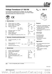 LV100-750 datasheet pdf LEM