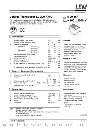 LV200-AW datasheet pdf LEM