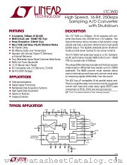 LTC1603 datasheet pdf Linear Technology