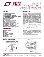 LT1815 datasheet pdf Linear Technology
