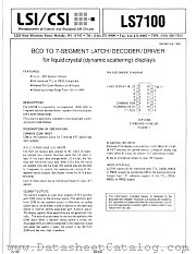 LS7100 datasheet pdf LSI Computer Systems