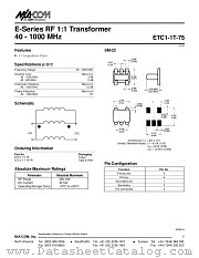 ETC1-1T-75 datasheet pdf Tyco Electronics