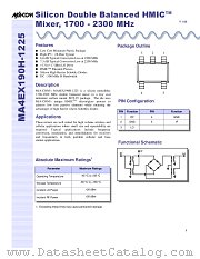 MA4EX190H-1225 datasheet pdf Tyco Electronics