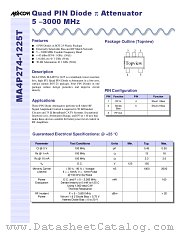 MA4P274-1225T datasheet pdf Tyco Electronics