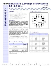 MASWSS0033 datasheet pdf Tyco Electronics