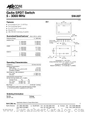 SW-207PIN datasheet pdf Tyco Electronics