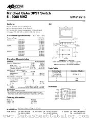 SW-216PIN datasheet pdf Tyco Electronics