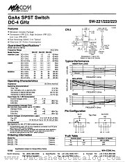 SW-223PIN datasheet pdf Tyco Electronics