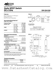SW-225PIN datasheet pdf Tyco Electronics
