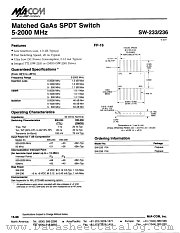 SW-236PIN datasheet pdf Tyco Electronics