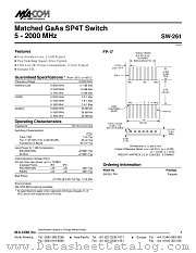 SW-261PIN datasheet pdf Tyco Electronics