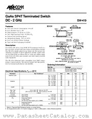 SW-419PIN datasheet pdf Tyco Electronics