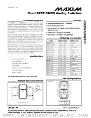 DG201A datasheet pdf MAXIM - Dallas Semiconductor
