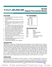 DS1603 datasheet pdf MAXIM - Dallas Semiconductor