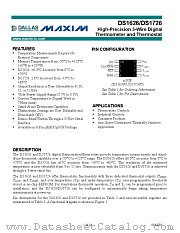 DS1626 datasheet pdf MAXIM - Dallas Semiconductor