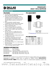 DS2433-Z01 datasheet pdf MAXIM - Dallas Semiconductor
