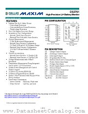 DS2761 datasheet pdf MAXIM - Dallas Semiconductor