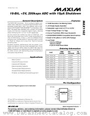 MAX1162 datasheet pdf MAXIM - Dallas Semiconductor