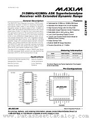 MAX1473 datasheet pdf MAXIM - Dallas Semiconductor