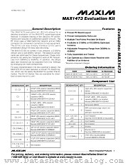 MAX1473EVKIT datasheet pdf MAXIM - Dallas Semiconductor