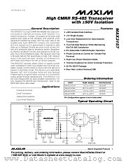 MAX3157 datasheet pdf MAXIM - Dallas Semiconductor