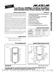 MAX3762 datasheet pdf MAXIM - Dallas Semiconductor