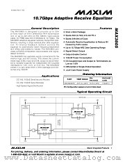 MAX3805 datasheet pdf MAXIM - Dallas Semiconductor