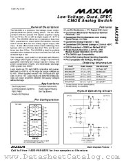MAX394 datasheet pdf MAXIM - Dallas Semiconductor